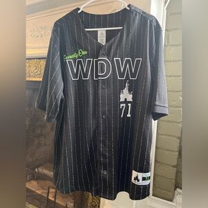 Large L Walt Disney World Black Stripe Baseball Jersey Adult 2025 2024